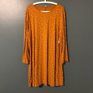 Jersey knit, polka dot swing dress, size XXL